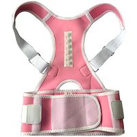 Adjustable Women Men Posture Corrector Massager Shoulder Support Brace Back Straightening,Pink,S