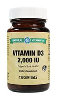 Natural Vitamin Co. - Vitamin D3 2000 IU, 120 Softgels, 4 Month Supply, Gluten Free