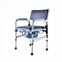 YXMxxm Portable Bedside Commode Shower Chair with Cover,Height Adjustable,Foldable Commode Chair for Elder Disabled People & Pregnant Women
