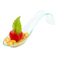 Curly Tasting Spoon, Stiletto Appetizer Spoon, Soup Spoon - Seagreen Curved Spoon - 5 Inches - .5 oz - 100ct Box - Restaurantware