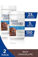 Pure Protein Powder, Natural Whey Protein, Low Sugar, Gluten Free, Rich Chocolate, 1.6 lbs, 2 Pack
