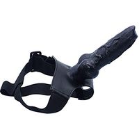 8.1Inch Strap On Face Dillo Mouth Panis Adjustable BDSM Artificial Seax Toiys for Women Couples Black