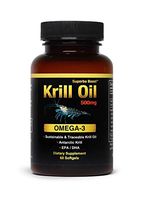 Superba Boost Krill Oil 500mg 60 Softgels with Omega-3, EPA, DHA, Astaxanthin and Phospholipids Supplement