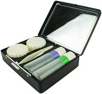 Contact Lens Travel Case Kit in Black Floral Print with Mirror