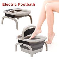 JJDD'G Foot Spa Bath, with Heate/Keep Warm Function, Collapsible and Compact Design, Use with Your Favourite Bath Salts and Essential Oils,Gray