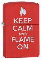Zippo Keep Calm Lighter, Red Matte