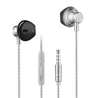 Sports Earbuds Earphone, Electronics Wired Earphone Earbuds Headphones with Microphone Silver