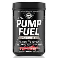 PMD Sports Ultra Pump Fuel Insanity - Pre Workout Drink Mix for Energy, Strength, Endurance, Muscle Pumps and Recovery - Complex Carbohydrates and Amino Energy - Strawberry Slam (30 Servings)