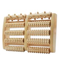 Dual Wooden Foot Massager Roller, Acupressure Foot and Pain Relief for Plantar Fasciitis, Foot Pain and Aches