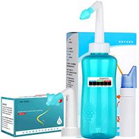 NNLOUGINY Portable Neti Salt Nasal Rinse Cleaner 500ml Bottle + 30 Packets