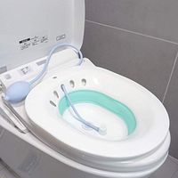 Rziioo Collapsible Sitz Bath Hip Bath Tub Flusher Bath Basin with Flusher, for Pregnant Women Hemorrhoids Patients, Women,Green