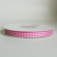 Polyester Gingham Ribbon, 3/8-inch, 25-Yard (Hot Pink)