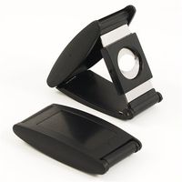 Nibo Black Acrylic Stainless Steel Double Blade Fold Away Style Cigar Cutter