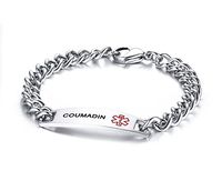 VNOX COUMADIN Bracelet Stainless Steel Medical Alert ID Bracelet for Unisex 8.5"