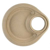 World Centric Compostable Unbleached Plant Fiber Plates with Cup Holder, 9 inch - 400 per case.