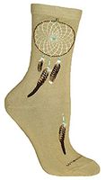 Dream Catcher Khaki Novelty Adult 10-13 Socks by Wheel House Designs USA Made SKU PH 1719