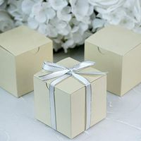 Efavormart 100 pcs of 3x3x3 Ivory Favor Box for Candy Treat Gift Wrap Box Party Favor Boxes for Bridal Shower Wedding Party