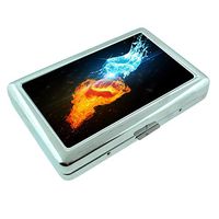 Fire Ice Em22 Hip Silver Cigarette Case Id Holder Metal Wallet 4" X 2.75" RFID Protection