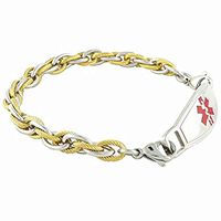 N Style ID Pegasus PRE-Engraved “Lymphedema Alert, No Needles/BP, Right Arm” Women's Stylish Medical Alert Bracelet - Red 7.25