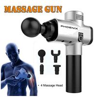 Muscle Massage Gun, Powerful Handheld Personal Cordless Deep Tissue Muscle Massager with 4 Kinds Massage Heads for Muscle Tension Pain Relief (Silver) …