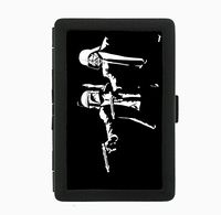 Pulp Wars Funny Sci-Fi Hitmen Black Cigarette Case Holder Wallet RFID-blocking
