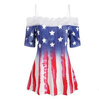 Kiminana Lace One-Shoulder Half Sleeve Sling Top Red