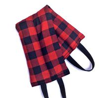 Microwavable Heating Pad with Handles, Arthritis and Pain Care, Cramps, Cozy Plaid Cotton Flannel, Natural Rice Filling, Made in The USA (Buffalo Plaid Red Black)