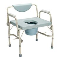 Extra Wide Height Adjustable Bedside Commode Seat Toilet Potty Chair Toilet Safety Frame Portable Versatile Multifunctional Elderly Disabled Handicapped People Hospital Medical Slip-Resistant Chair