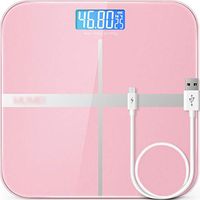 Bathroom Scale,Digital Body Weight Scale,180KG/396 LB,Large LCD Backlight Display, High Precision Measurements,USB Charging, Pink