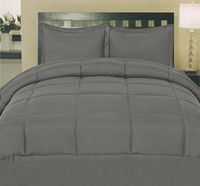 Color Box Stitch 100% Polyester Down Alternative Comforter /Queen/Gray
