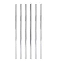 6pcs Stainless Steel Straws Reusable Metal Drinking Straws for Smoothie, Milkshake, Cocktail and Hot Drinks (Straight Straw 9.0in)