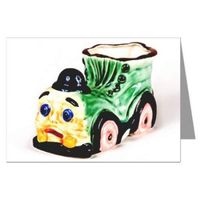 Vintage Kitsch Train Ceramic Occupied Japan Collectibles Notecard Set