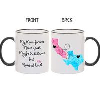 Mom, Personalized Long Distance Coffee Mug, States and Countries, Christmas Gift for Mom, 11oz or 15oz
