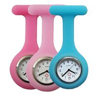 Nurse Watch,Silicone with Pin/Clip Infection Control Design Health Care Nurse Doctor Fob Watch (3 pcs/lot)