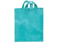 Reusable Soft Loop Plastic Bags - Mezzo Aqua Studio Shopping Bags Bulk 25% Recycled Plastic 16x15x6" (250 Bags) - Wraps-BSMAQ