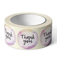 Pebble Penguin Thank You Stickers 1.5" (500) Floral Stickers for Craft Project Weddings Events Birthdays Baby Showers - Small Business Label Tags for Packages Merchandise Receipts