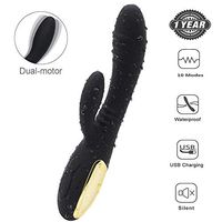 Handheld Silent Upgraded Waterproof USB Rechargable Massager, Dual Motor Soft Silent 10 Frequency Modes Wireless Cordless Pleasure Memory Function Thrusting Massage Pleasure Sport for Body Relax