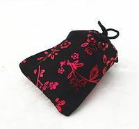 AEAOA Pack of 10 Velvet Gift Bags Drawstring Jewelry Pouches Candy Bags Wedding Favors (4x6 inches, red Flower)