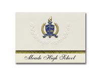 Signature Announcements Meade High School (Meade, KS) Graduation Announcements, Presidential style, Elite package of 25 with Gold & Blue Metallic Foil seal