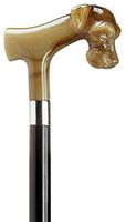 Schnauzer Dog Head Derby Black Maple Cane, Horn Handle  -Affordable Gift! Item #DHAR-9140131