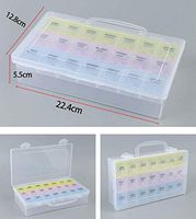 Weekly Medicine Storage 7 Day Tablet Pill Sorter Month Pill Case Organizer Box 7-Day Pill Organizer Weekly (21 Compartments, Style2-Pill Box Set)