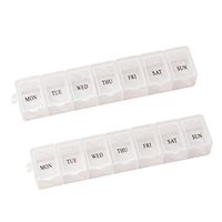 OUNONA Pill Box Organizer Reminder Weekly 7 Day Pill Storage Box Medicine Dispenser Vitamin Holder(White) - 2 Pieces
