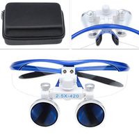 Aries Outlets Surgical Medical Binocular Loupes 2.5X420mm Optical Glass Plastic Frame with Antifog Blue