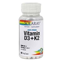 Solaray, D3 5000Mg with K2, 60 Vegetarian Capsules
