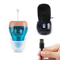 TKING Mini Hearing Amplifier, Sound Amplifier, Invisible in Ear Canal,Digital Noise Reduction Feedback Cancelling,Trimmer Volume Control (Blue)