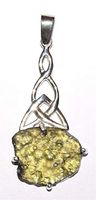 Moldavite Sterling Silver Pendant Celtic Design C02