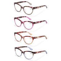 ZENOTTIC Reading Glasses Cat Eye Glasses Frames for Women, Clear Lens, Suitable for Work/Reading/Outdoor/Party Etc. (Pink&Grey&Brown&Blue, 1.75)