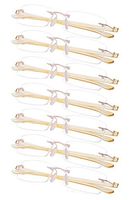 7-Pack Rimless Reading Glasses with Small Lenes (YellowArm,+0.75)