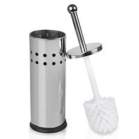 Home Intuition Vented Toilet Brush and Holder, Chrome, 1 Pack