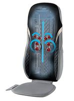 HoMedics, Shiatsu XL Massage Cushion with Soothing Heat 2 Back Massage Styles, 4 Massage Nodes, 3 Massage Zones, Spot Massage, Seat Vibration, Programmed Controller, and Integrated Chair Straps